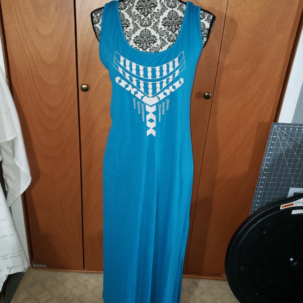 Blue maxi dress with side split 41